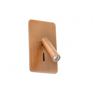 Aplica cu reader LED incastrabila stil minimalist SUAU bronz