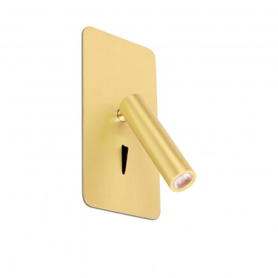 Aplica cu reader LED incastrabila stil minimalist SUAU auriu satin