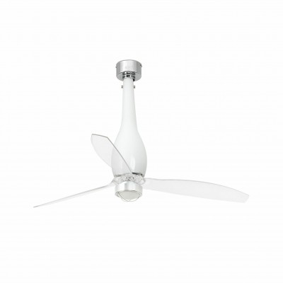 Lustra cu Ventilator si telecomanda ETERFAN M LED alb/transparent