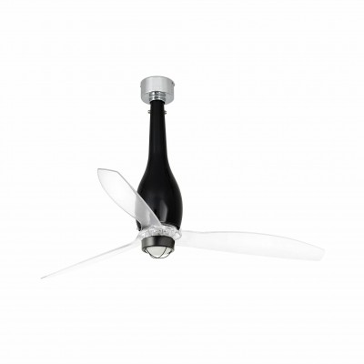 Lustra cu Ventilator si telecomanda ETERFAN M LED negru/transparent