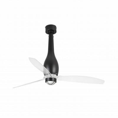 Lustra cu Ventilator si telecomanda ETERFAN M LED negru mat/transparent