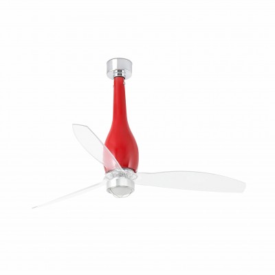 Lustra cu Ventilator si telecomanda ETERFAN M LED rosu/transparent