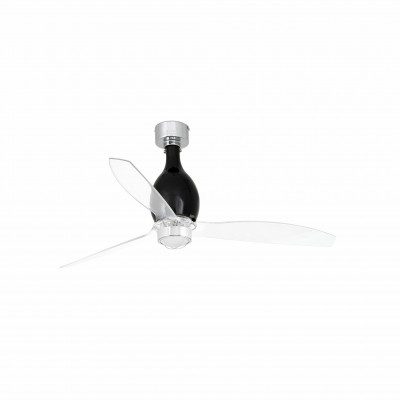 Lustra cu Ventilator si telecomanda MINI ETERFAN M negru mat/transparent