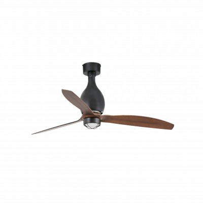 Lustra cu Ventilator si telecomanda MINI ETERFAN M negru mat/maro