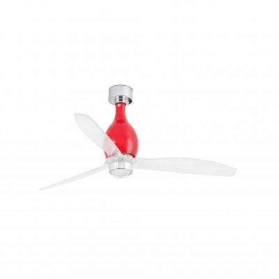 Lustra cu Ventilator si telecomanda MINI ETERFAN M rosu/transparent