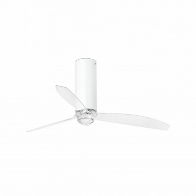 Lustra cu Ventilator si telecomanda TUBE FAN M LED alb/transparent