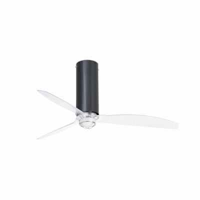 Lustra cu Ventilator si telecomanda TUBE FAN M LED negru/transparent