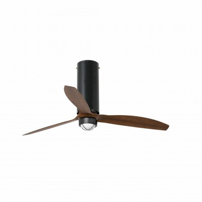 Lustra cu Ventilator si telecomanda TUBE FAN M negru mat/maro