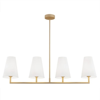 Lustra cu 4 brate design modern Safiano auriu, alb