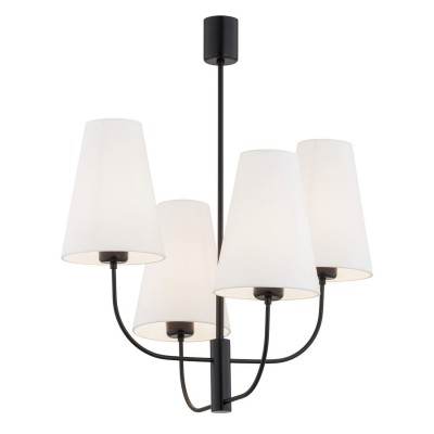 Lustra cu 4 brate design modern Safiano alb, negru