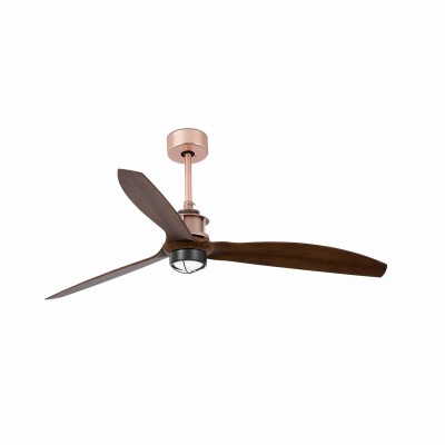 Lustra cu Ventilator si telecomanda JUST FAN M LED cupru/maro