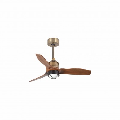 Lustra cu Ventilator si telecomanda JUST FAN XS LED auriu vintage/maro