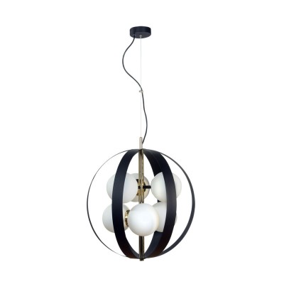 Lustra design modern Nela negru, auriu 50cm