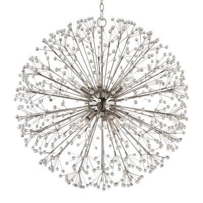 Candelabru LUX design modern DUNKIRK nichel lucios, cu 10 surse de lumina