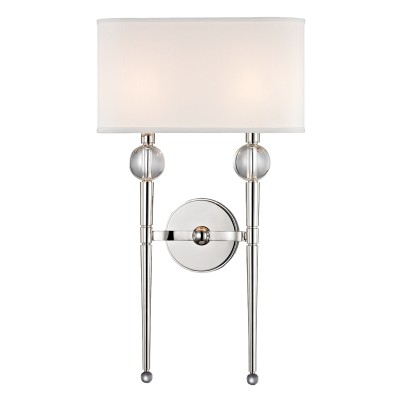 Aplica de perete design clasic ROCKLAND nichel lucios, cu 2 surse de lumina 