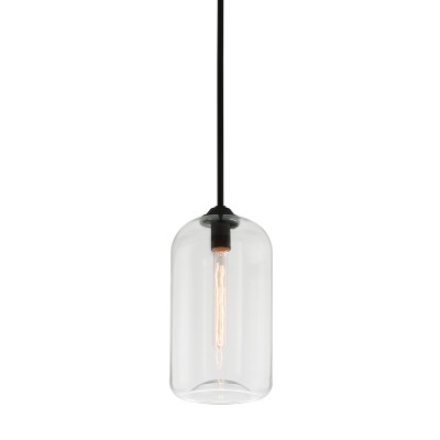 Pendul design vintage-industrial DISTRICT small, abajur transparent