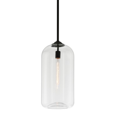Pendul design vintage-industrial DISTRICT big, abajur transparent 
