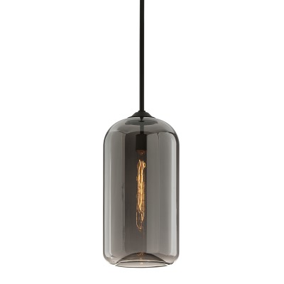Pendul design vintage-industrial DISTRICT big, abajur fumuriu