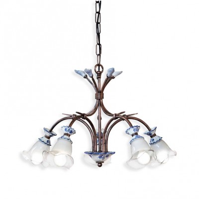 Candelabru design clasic cu decor ceramic realizat manual VICENZA