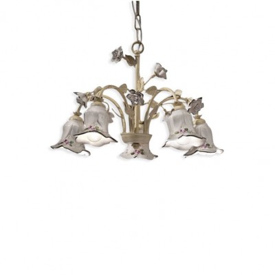 Candelabru 5 brate cu flori ceramice in stilul clasic Florentin PISA