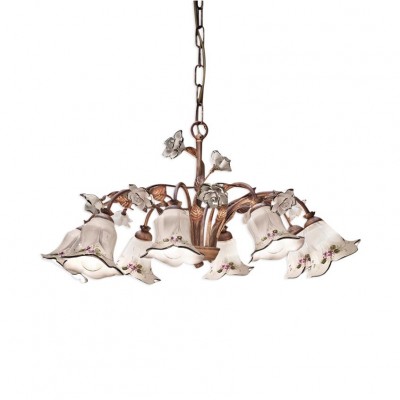 Candelabru 8 brate cu flori ceramice in stilul clasic Florentin PISA