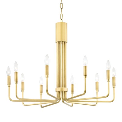 Candelabru design minimalist BRIGITTE alama antichizata, cu 10 surse de lumina