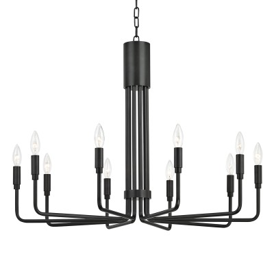 Candelabru design minimalist BRIGITTE bronz antichizat, cu 10 surse de lumina