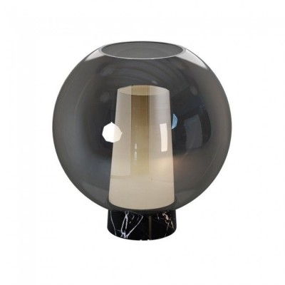 Veioza, Lampa de masa design modern Nora negru/ marmura neagra