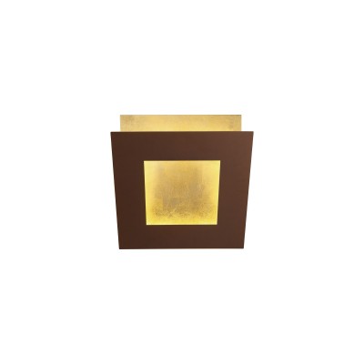 Aplica de perete LED design ambiental DALIA 14x14cm, corten/ auriu