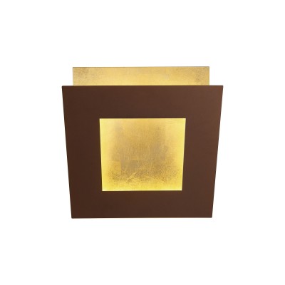 Aplica de perete LED design ambiental DALIA 18x18cm, corten/ auriu