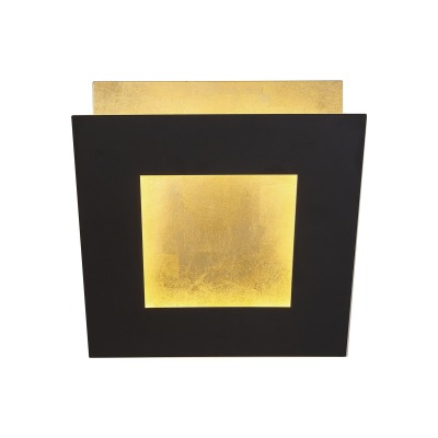 Aplica de perete LED design ambiental DALIA 22x22cm, negru/ auriu