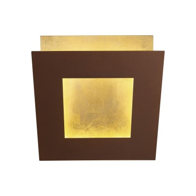 Aplica de perete LED design ambiental DALIA 22x22cm, corten/ auriu