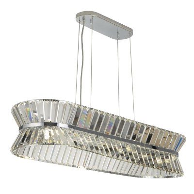 Lustra eleganta cu cristal ideala pentru sufragerie sau bucatarie Uptown 10Lt Oval