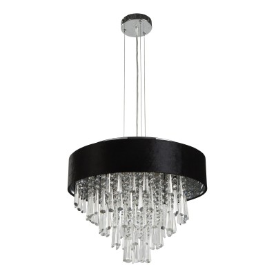 Lustra eleganta cu abajur din catifea si cristale Glamour 5Lt
