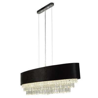 Lustra eleganta cu abajur din catifea si cristale Glamour 8Lt