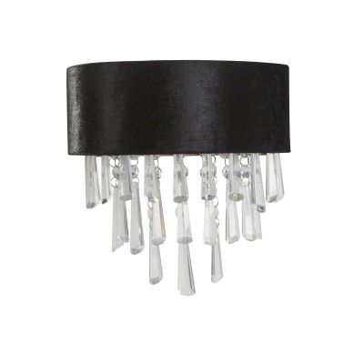Aplica de perete eleganta cu abajur din catifea si cristale Glamour 2Lt
