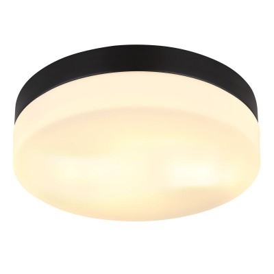 Plafoniera pentru exterior design modern Vranos negru, opal 24cm