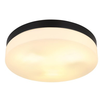 Plafoniera pentru exterior design modern Vranos negru, opal 30cm