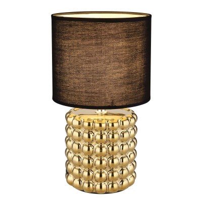 Veioza, lampa de masa design modern Valentino auriu, negru