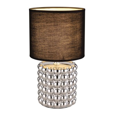Veioza, lampa de masa design modern Valentino crom, negru