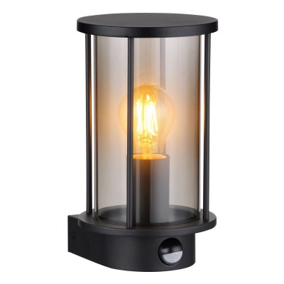 Aplica de perete pentru exterior cu senzor de miscare design modern IP54 Gracey negru