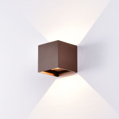 Aplica LED de perete iluminat exterior ambiental IP54 DAVOS corten