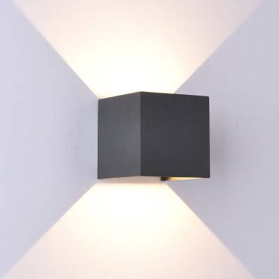 Aplica LED de perete iluminat exterior ambiental IP65 DAVOS XL gri inchis
