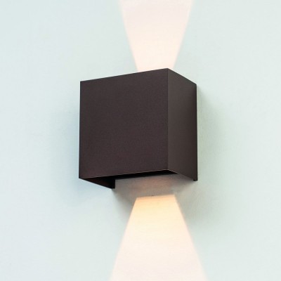 Aplica LED de perete iluminat exterior ambiental IP65 DAVOS XL corten