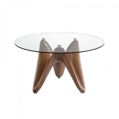 Masa dining design modern Walnut Round 130cm
