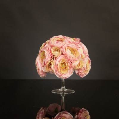 Aranjament floral mic decor festiv design LUX STAND PINK ROSES