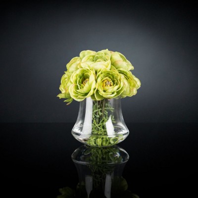 Aranjament floral mic decor festiv design LUX RANUNCULUS BOUQUET GREEN