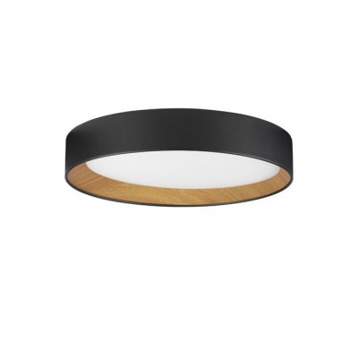 Plafoniera LED dimabila design modern STAKE negru/lemn 45cm