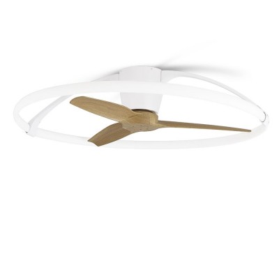Lustra LED Smart cu Ventilator si telecomanda NEPAL fag/alb