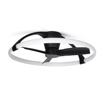 Lustra LED Smart cu Ventilator si telecomanda NEPAL Mini negru